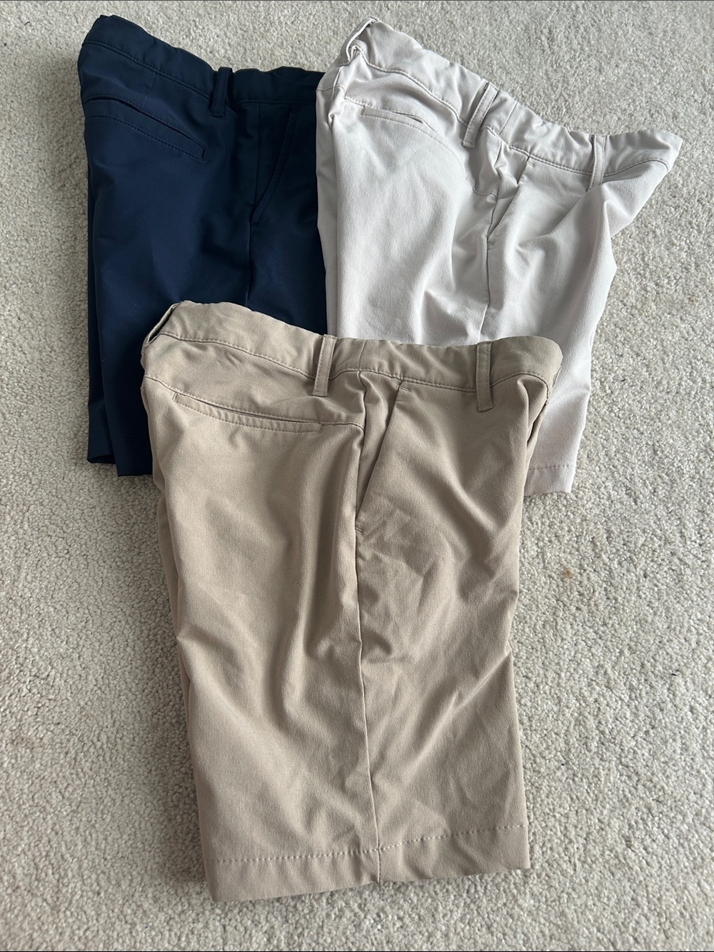 Boys Golf Shorts - Navy, Beige , Tan